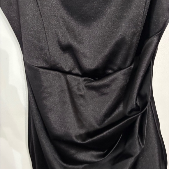 Windsor Black Ruched Spaghetti Strap bodycon Mini Dress Size Medium - Picture 5 of 7